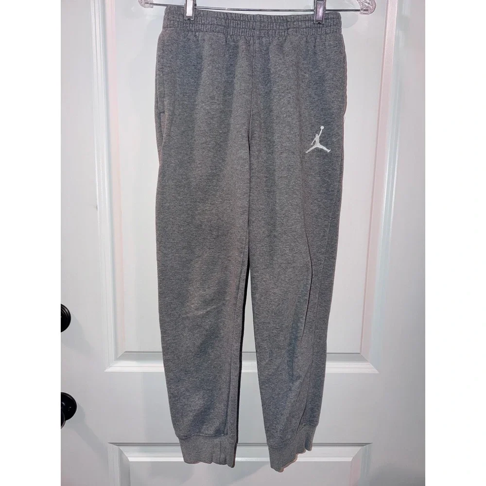 Kids Jordan Gray Jogger Sweatpants (25X25) Size Large 12-13 Years Jumpman Logo